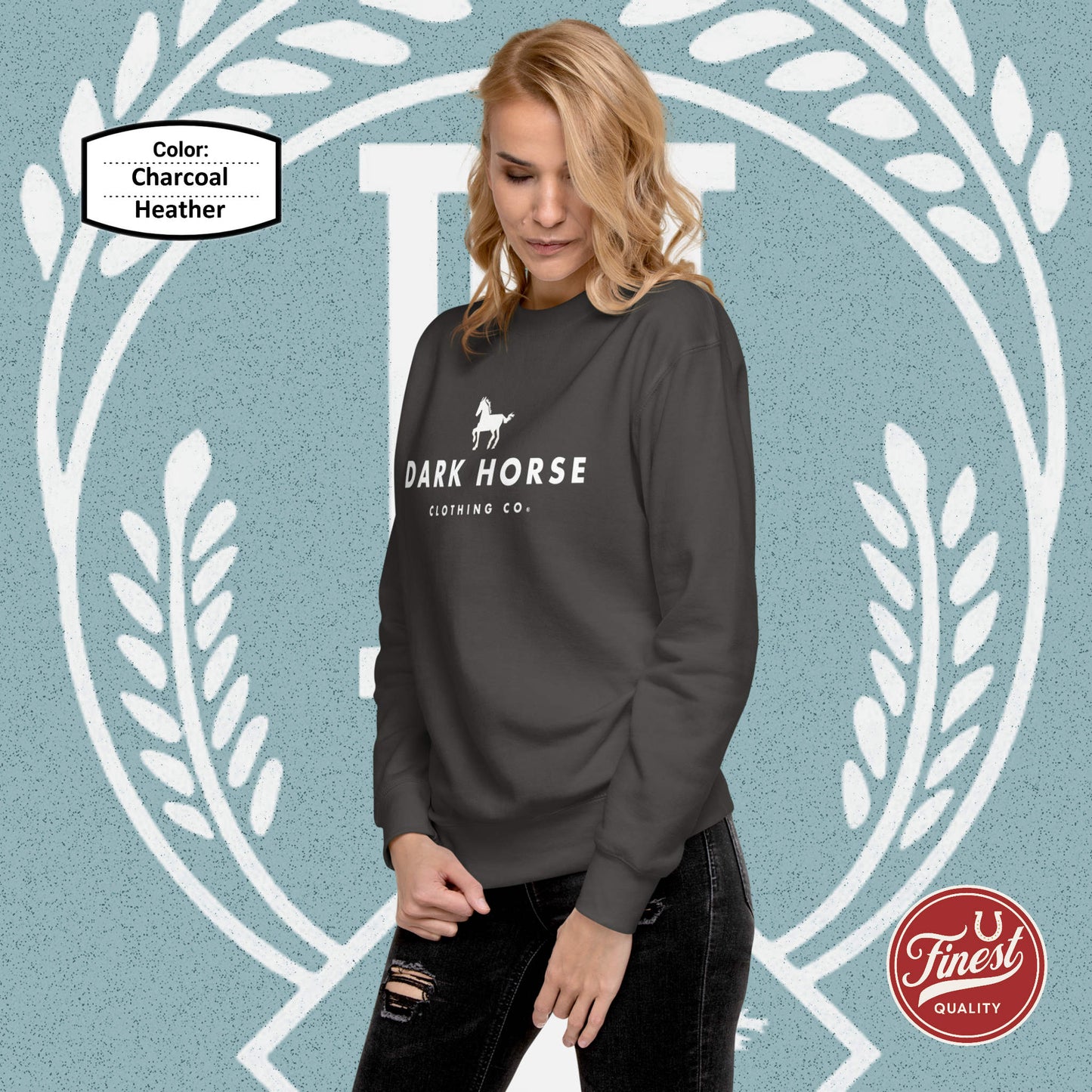 Dark Horse Clothing Co - White Logo Unisex Sweatshirt