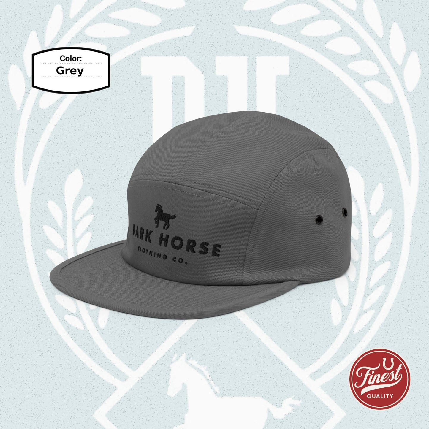 Dark Horse Clothing Co - Five Panel Cap Khaki Color with Black Embroidery Logo