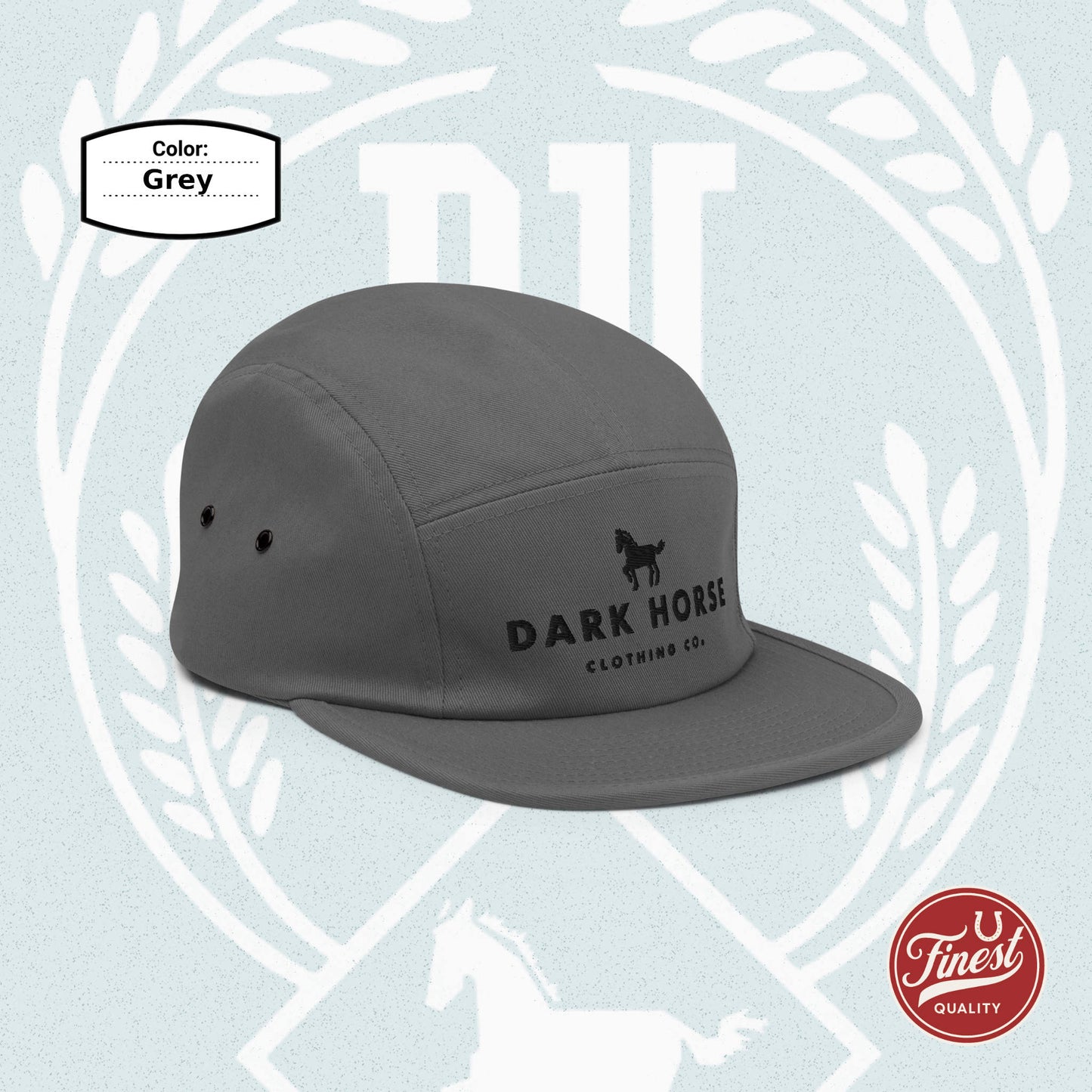 Dark Horse Clothing Co - Five Panel Cap Khaki Color with Black Embroidery Logo