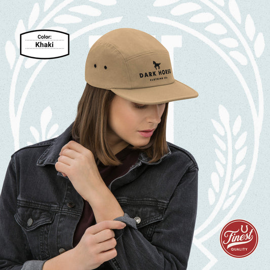 Dark Horse Clothing Co - Five Panel Cap Khaki Color with Black Embroidery Logo