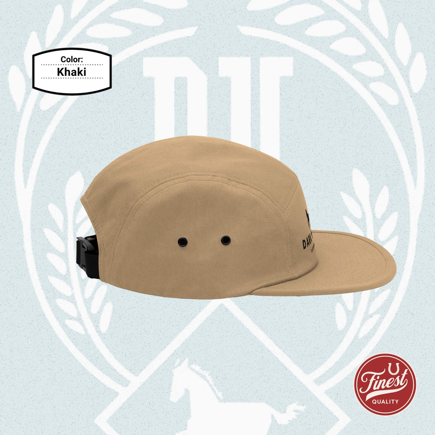 Dark Horse Clothing Co - Five Panel Cap Khaki Color with Black Embroidery Logo