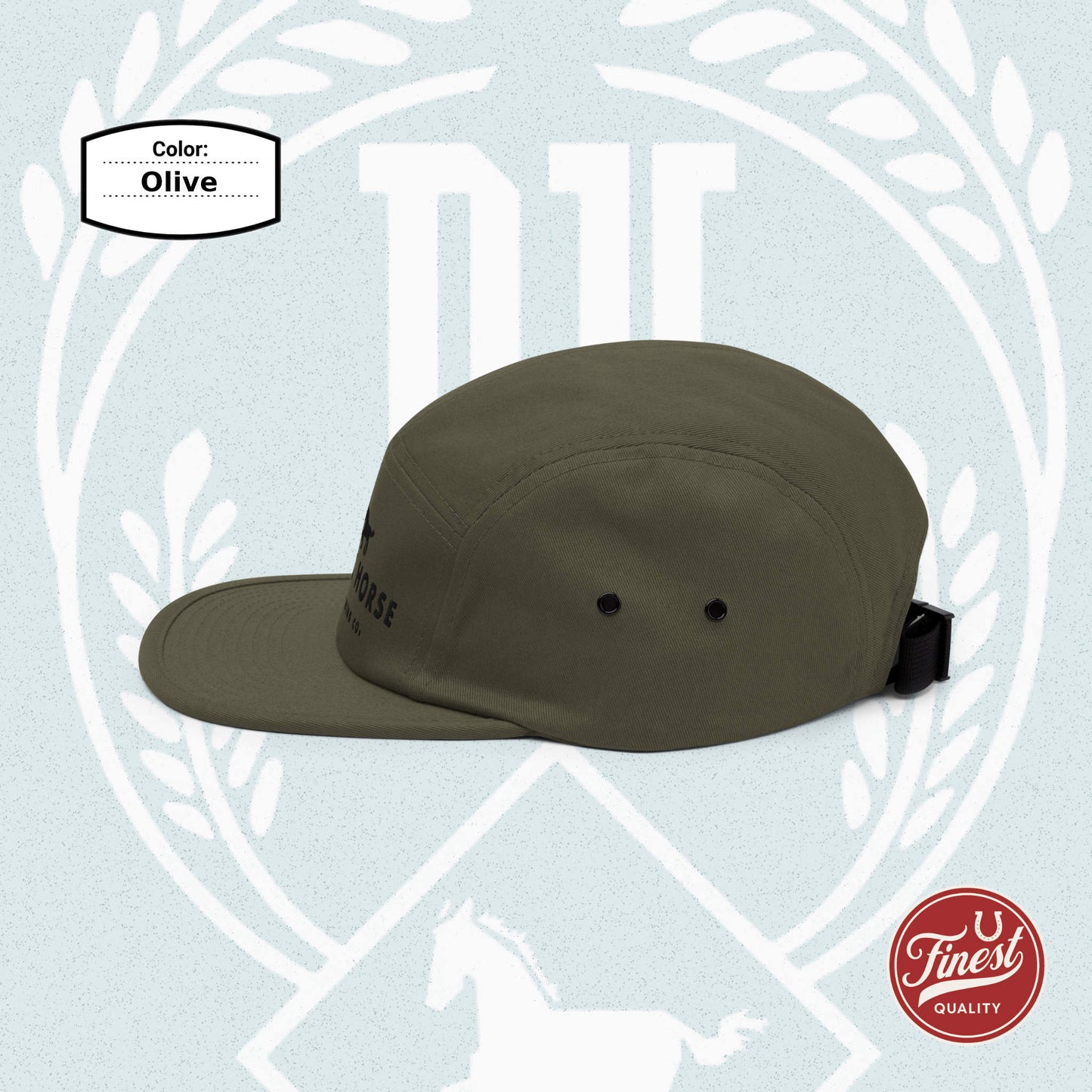 Dark Horse Clothing Co - Five Panel Cap Khaki Color with Black Embroidery Logo